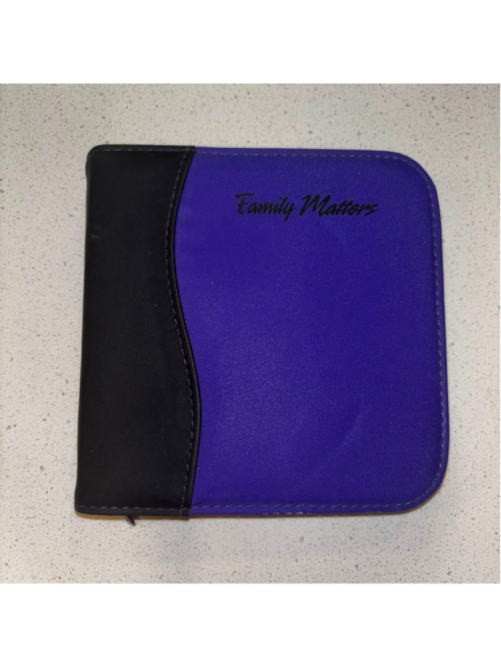 RCC Koozie Family Matters CD DVD Organizer Binder Purple Black Zipper Case #C28
